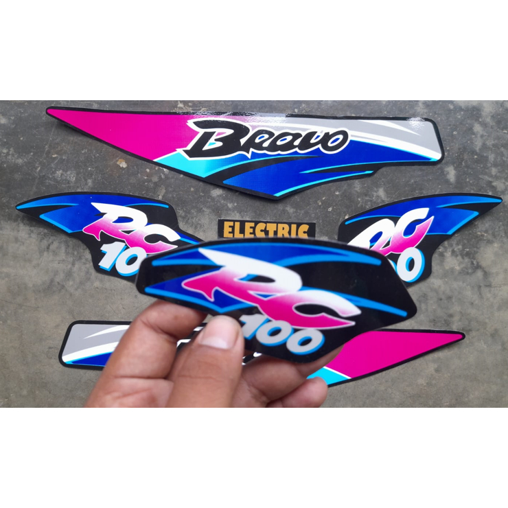 Striping sticker Suzuki bravo rc100 WARNA BIRU HOLOGRAM TERMURAH