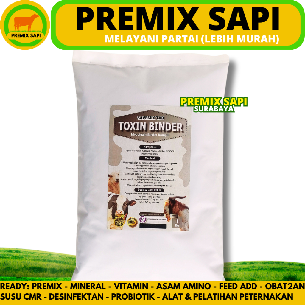 SAVEMIX TOXIN BINDER 1 KG - Toxin Binder Pakan - Mencegah & menghilangkan Mycotoxin Pada Pakan Ayam 