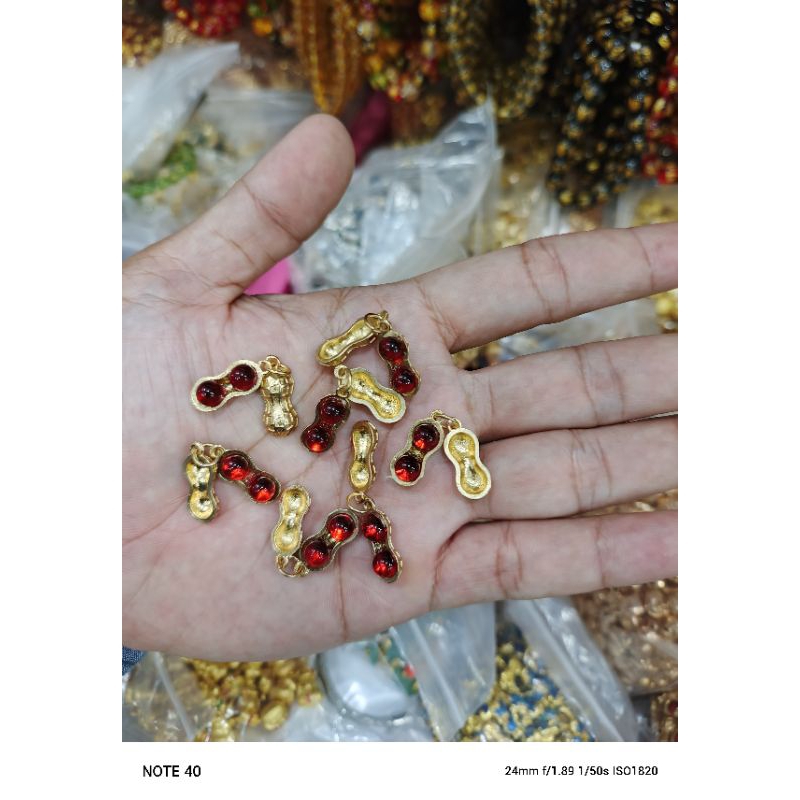 Charm Kalung Gelang Liontinn Kacang Batu Giok | Liontin ikan Mas