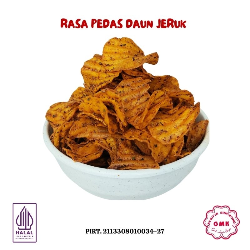 

GMK Keripik Singkong Pedas Daun Jeruk 1 Kg Kripik Singkong Pedas