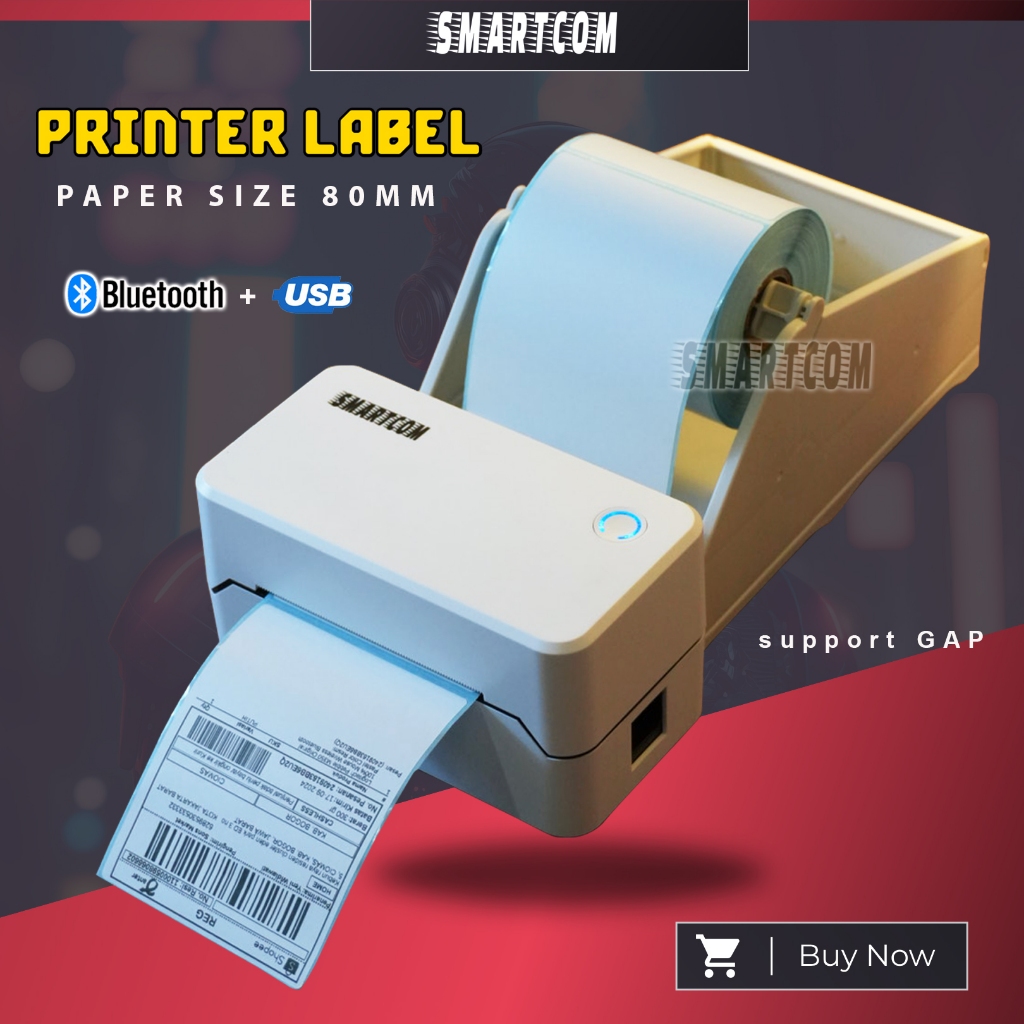 SMARTCOM Printer Barcode Thermal Bluetooth Label Resi Smartcom SM401 80mm support USB dan Bluetooth