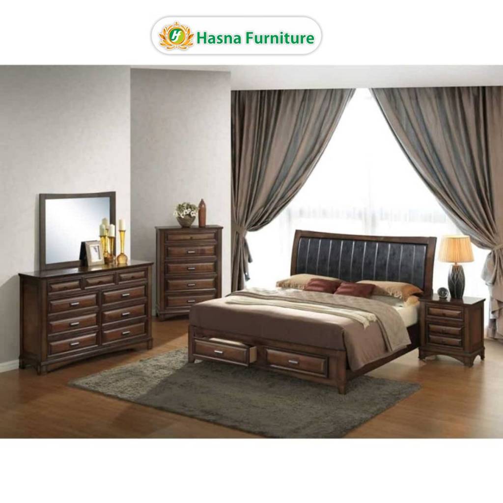 Set Kamar Tidur Kayu Jati Minimalis