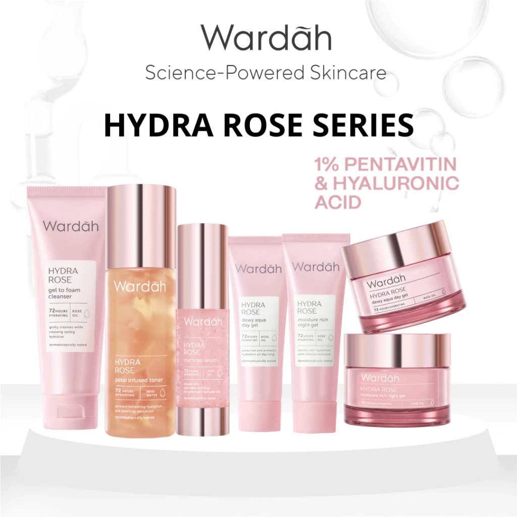 Wardah Hydra Rose Series Cleanser Day Cream Night Cream Skincare