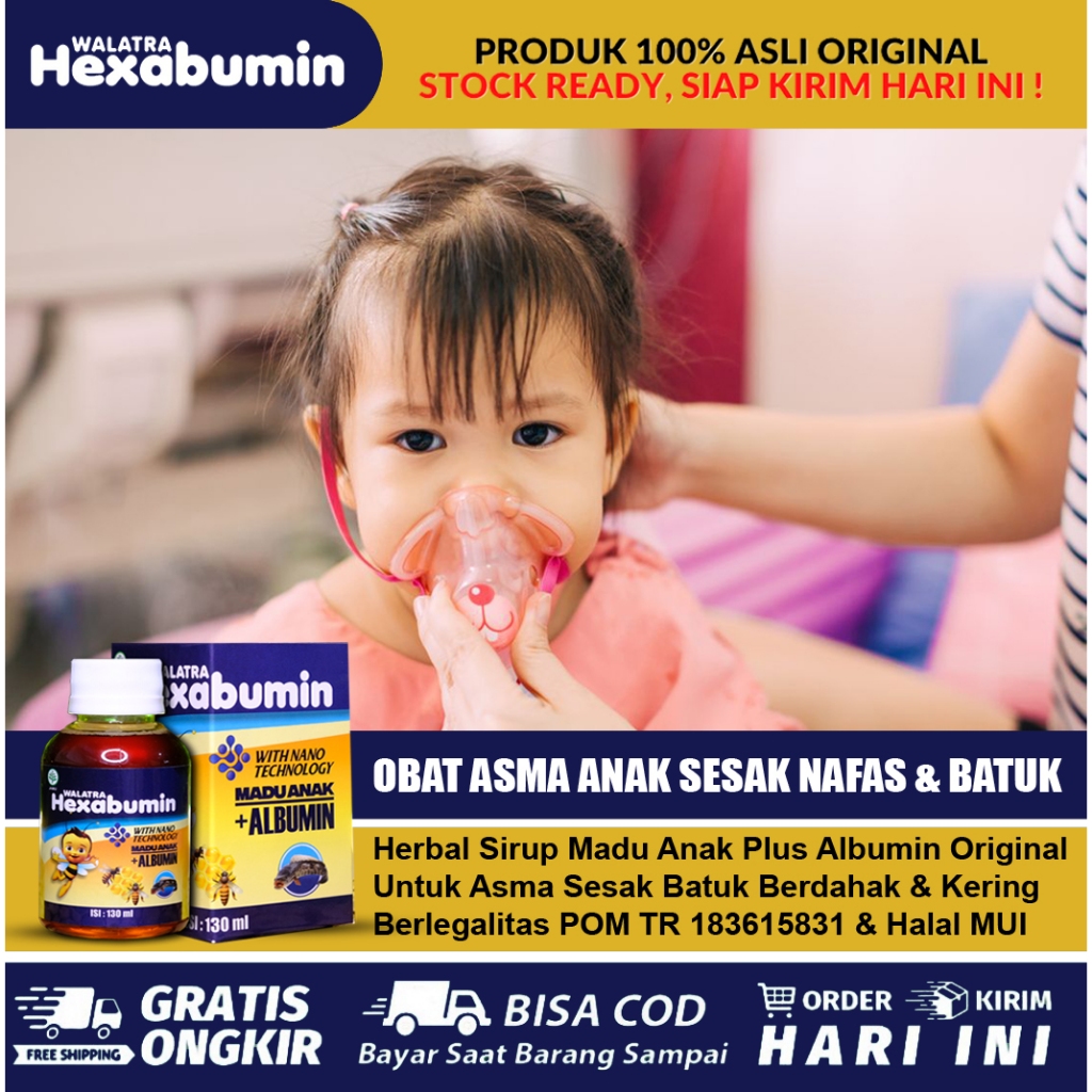 Obat Asma Anak - Obat Sesak Nafas Anak Obat Batuk Herbal & Sesak Untuk Anak - Hexabumin Original