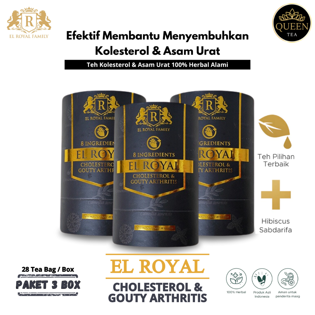

3 Pcs Lebih Murah El Royal Premium Herbal Tea Teh Herbal Kolesterol Dan Asam Urat