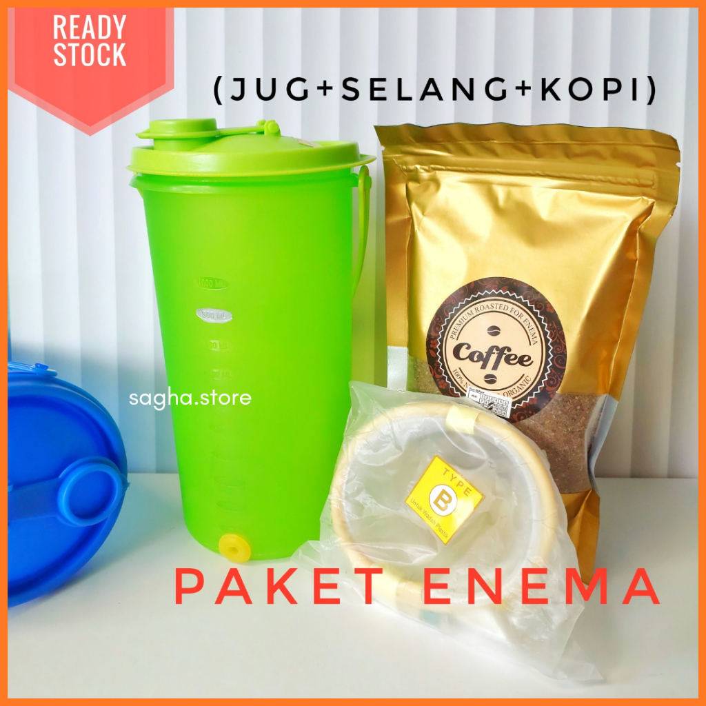 Paket Enema Kopi / Kopi Enema / Jug+ Selang Enema Kopi Prebiotik Sagha