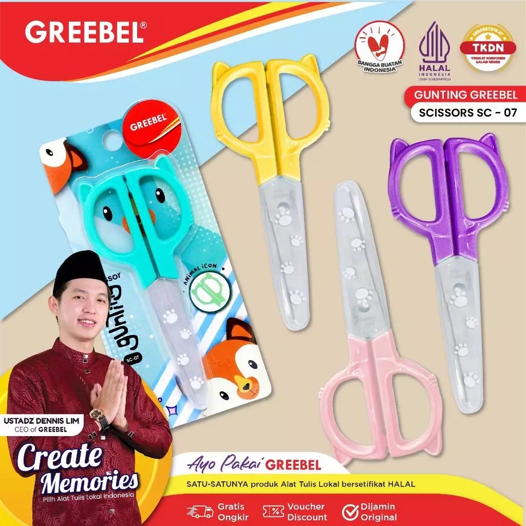 

GREEBEL Gunting Mini Gunting Anak GUNTING SC-07 / Gunting Kertas / Gunting Sekolah / Gunting Lucu / Gunting Pastel / Gunting Anak-Anak
