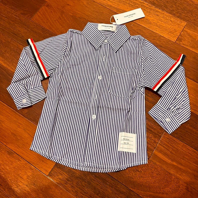 Kemeja LS Thom browne blue stripes baju anak laki