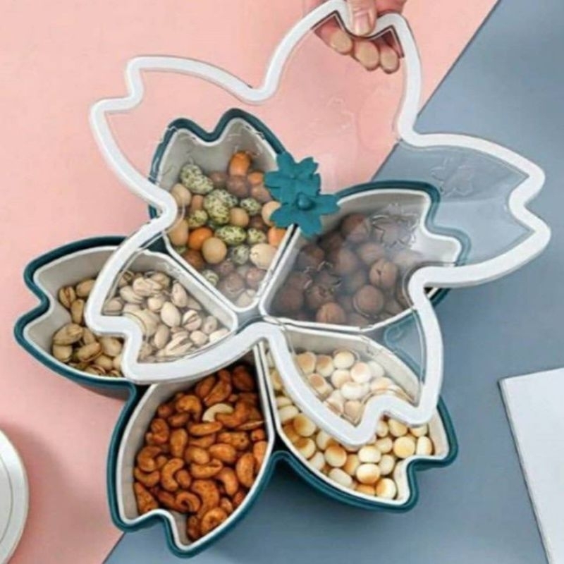 ￼Toples Lebaran Box Candy Sekat 5 Tempat Wadah Permen/Toples Kue Kering