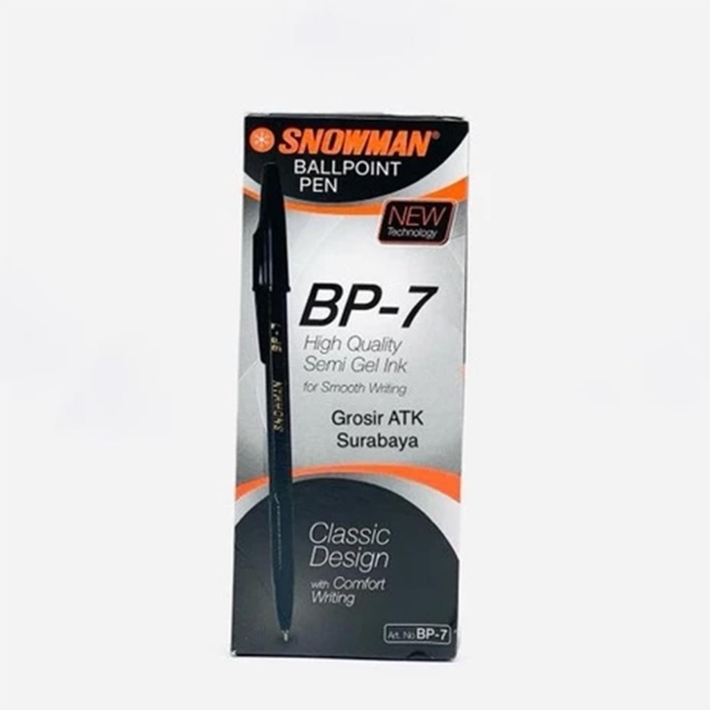 

Bolpen Snowman Ballpoint Pen BP-7 Hitam