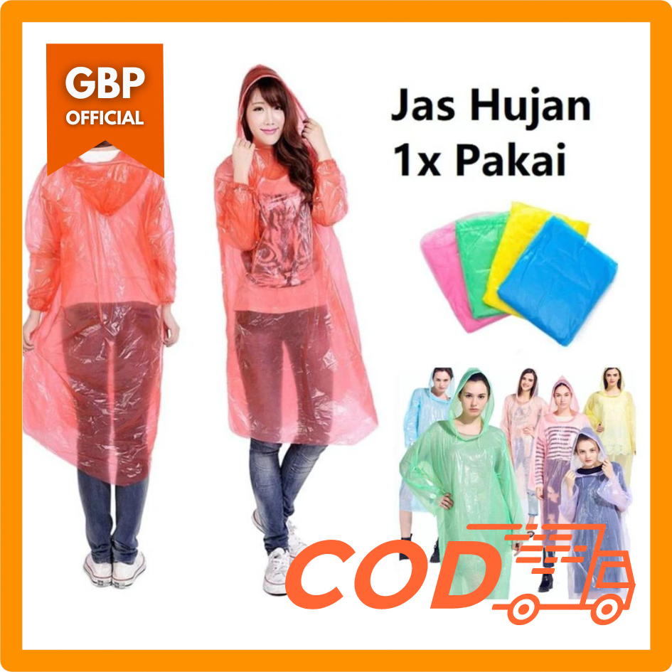 Jas Hujan Plastik / Mantel Hujan Plastik / Jas Hujan Sekali Pakai
