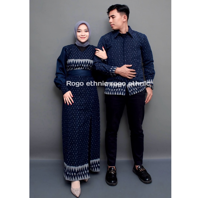 SET COUPLE TENUN - BAJU COUPLE PASANGAN - GAMIS TENUN - BAJU KONDANGAN - KEMEJA TENUN - COUPLE BATIK