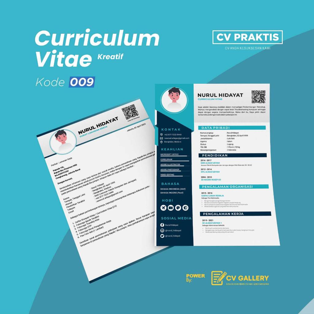 DESAIN 009 | CV KREATIF | CURRICULUM VITAE | RESUME | CV PROFESIONAL | DAFTAR RIWAYAT HIDUP