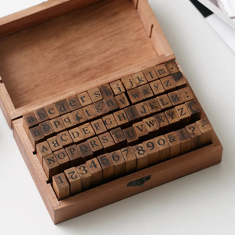

[Artopia] 70pcs Stempel Alphabet Number / Alfabet Stamp Wood Wooden Kayu Estetik Kotak Numbers Angka