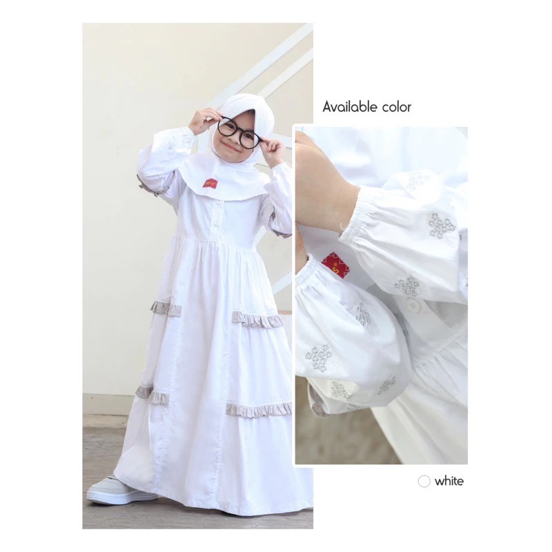 ABAYA ANAK DANNIS PUTIH  (JK PL 0405)