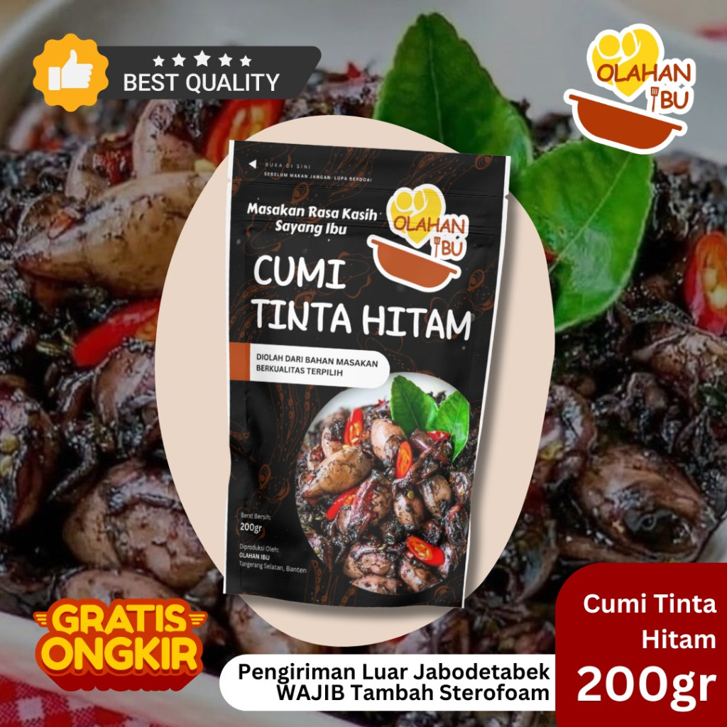 

(REG & NEXTDAY) Cumi Hitam Olahan Ibu Masakan Siap Saji Frozen Food Berkualitas + Packaging