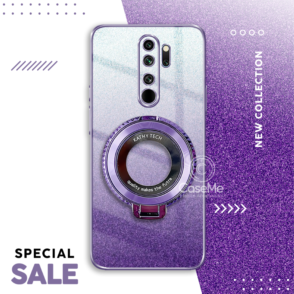Soft Case Xiaomi Redmi Note 8 Pro Case Gliter Standing Magnetic Ring Holder Wireles Silicone Casing