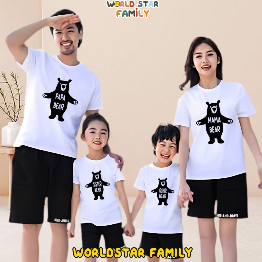 WSF Kaos Couple Keluarga BERUANG LUCU Kaos Couple Keluarga Lucu Kaos Pasangan Kaos Keluarga Baju Kel