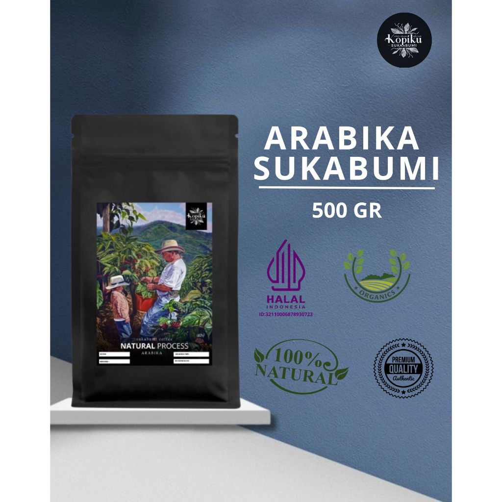 

KOPI ARABIKA NATURAL 500 GRAM - BUBUK/BIJI - ARABIKA PREMIUM COFFE - KOPIKU