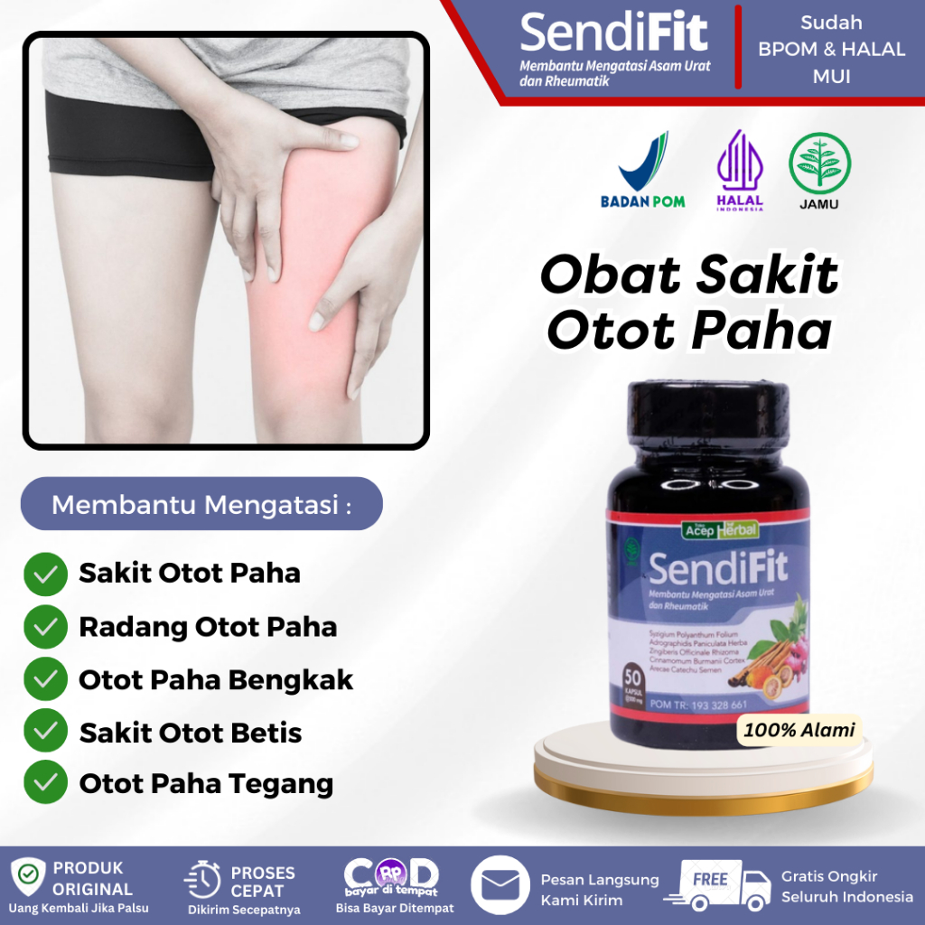 SendiFit Kapsul - Obat Nyeri Otot Paha, Kram Otot Paha, Otot Paha Ketarik, Nyeri Tulang Paha, Tulang