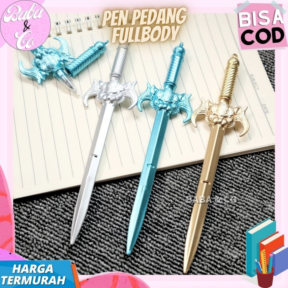 

PULPEN PEDANG FULL BODY PEN LUCU UNIK MURAH BOLPEN SENJATA IMUT COD PEN PEDANG MAINANN PLASTIK