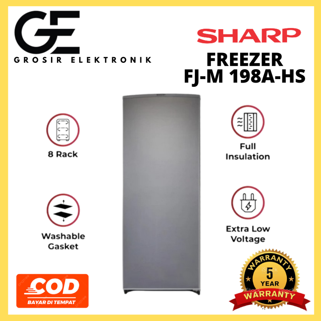 Sharp Freezer Es Batu 8 Rak FJM 198 AS Garansi Resmi