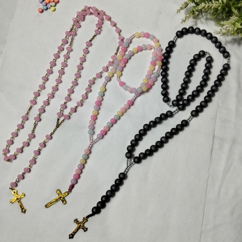 Kalung Salib/ Kalung Rosario/ Kalung Salib Manik Manik/ Kalung Salib Anti Karat