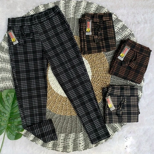 Celana Panjang Zara Kotak Kotak Skinny Wanita