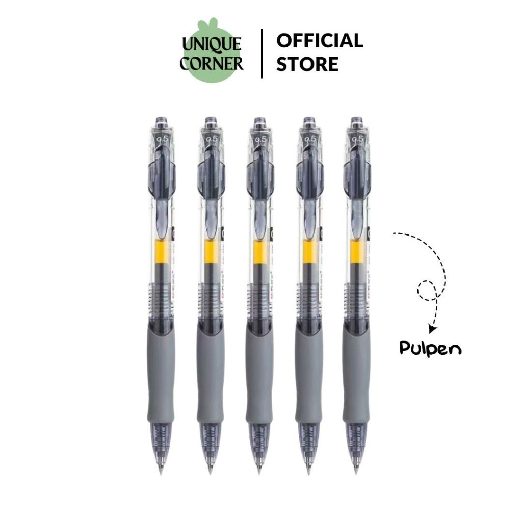 

UQ - (1pcs) Pulpen Tulis Mekanik 0.5mm Transparan Cetekan Gel Pen STY7046