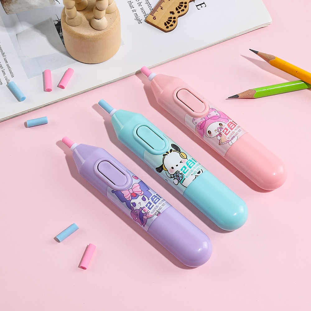 

(28PC = 1KG) MB 296 PENGHAPUS PENSIL ELEKTRIK + REFILL & KIPAS ERASER ELEXTRIC PENGHAPUS MEKANIK MINI FAN BATERY MOTIF SANRIO KUROMI MELODY POCHACCO STAIONARY