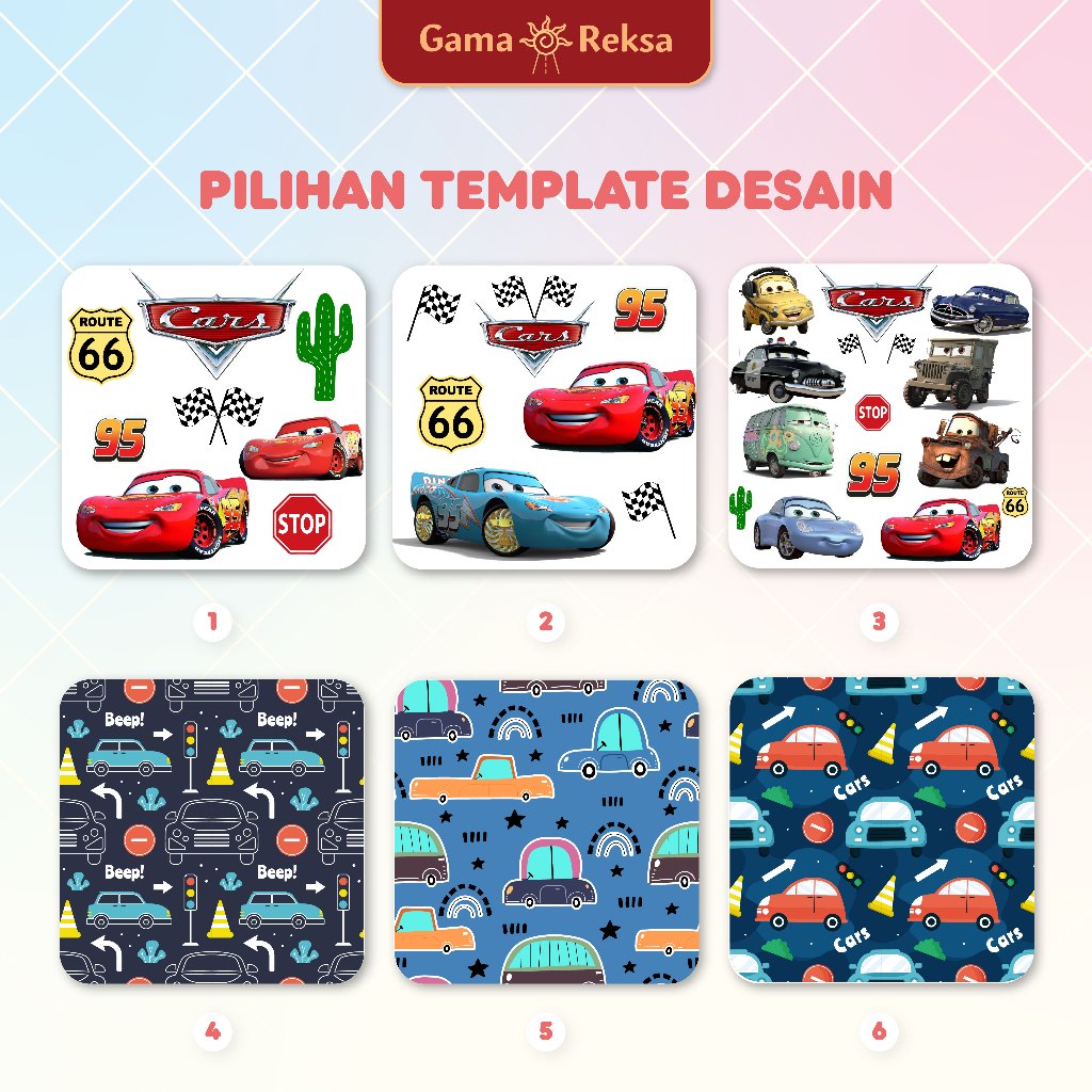 

Pilihan Desain Tema mobil/cars Uv print
