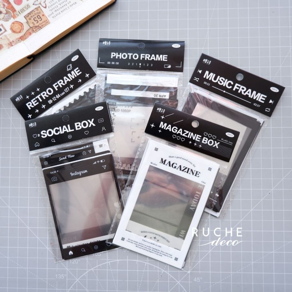 

RUCHE DECO - PET Sticker Pack - Black & White Frame Pack
