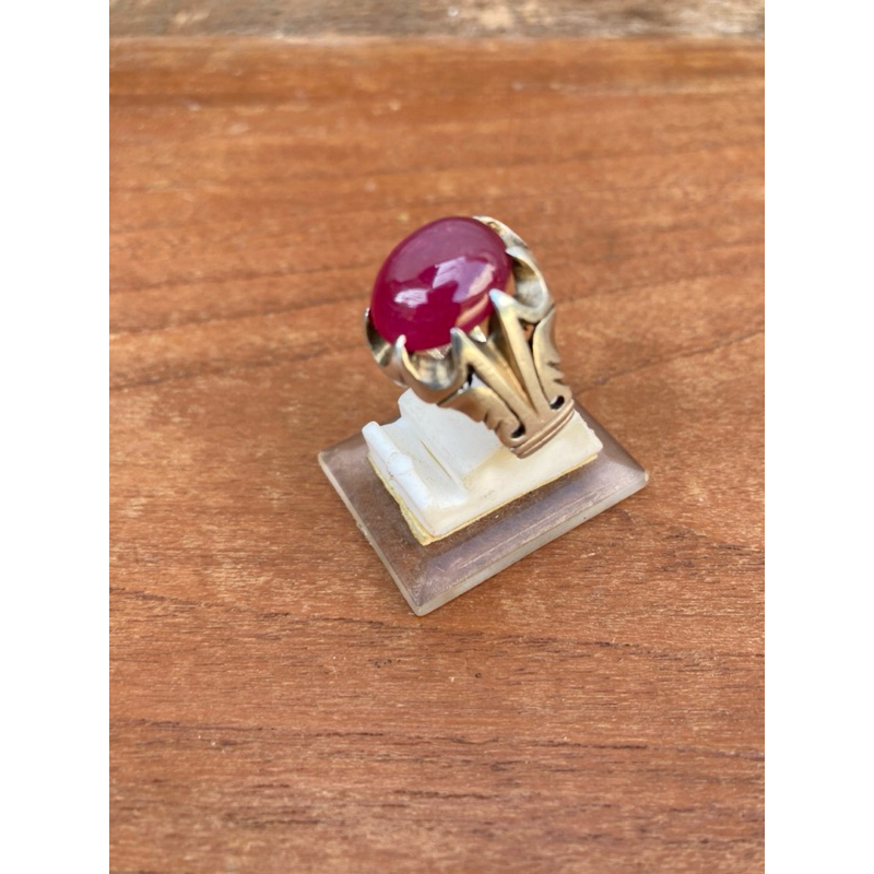 natural ruby burma/birma, ring perak