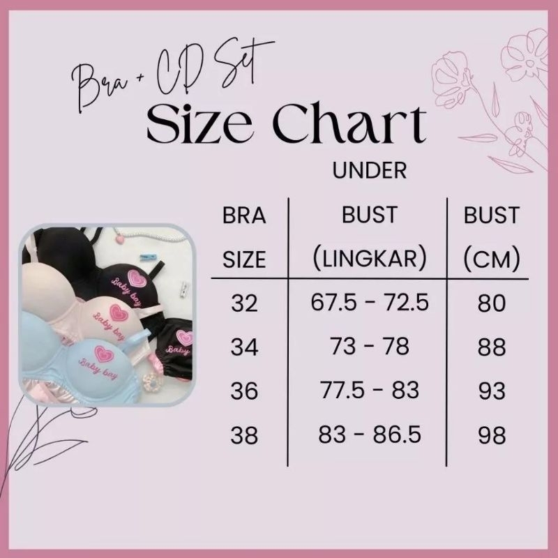 Bra Beha Set Dengan Celana Dalam Lucu Manis Imut Tanpa Kawat
