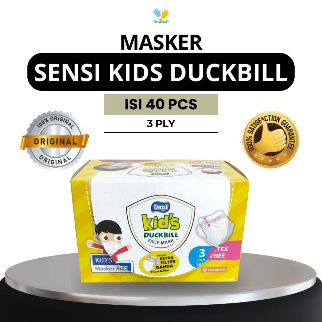 Masker Sensi Duckbill Anak isi 40 PCS / Masker Sensi Anak Duckbill / Masker Anak Sensi / Masker Sens