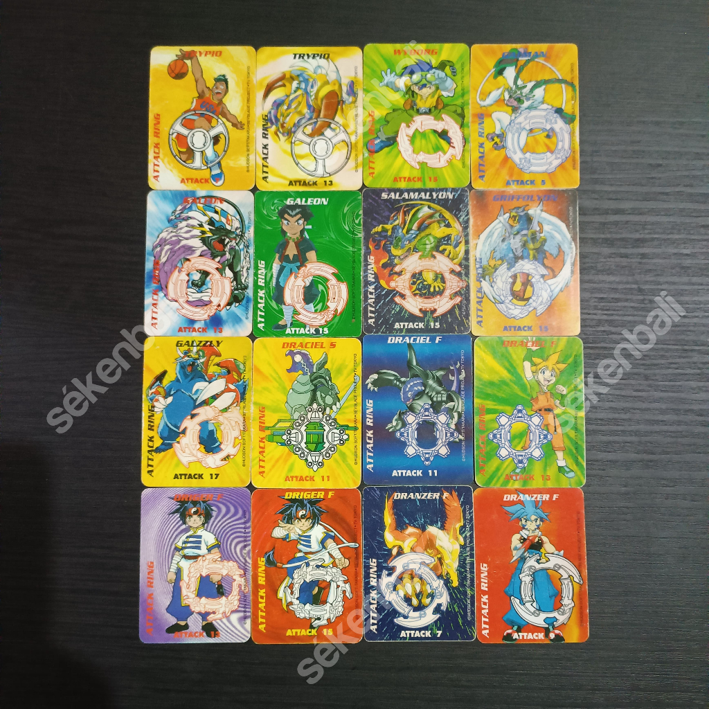 (ATTACK RING) Tazos Beyblade Hadiah Chiki 2003 - Beyblade Card - Tajos Jadul Mainan Generasi 90an