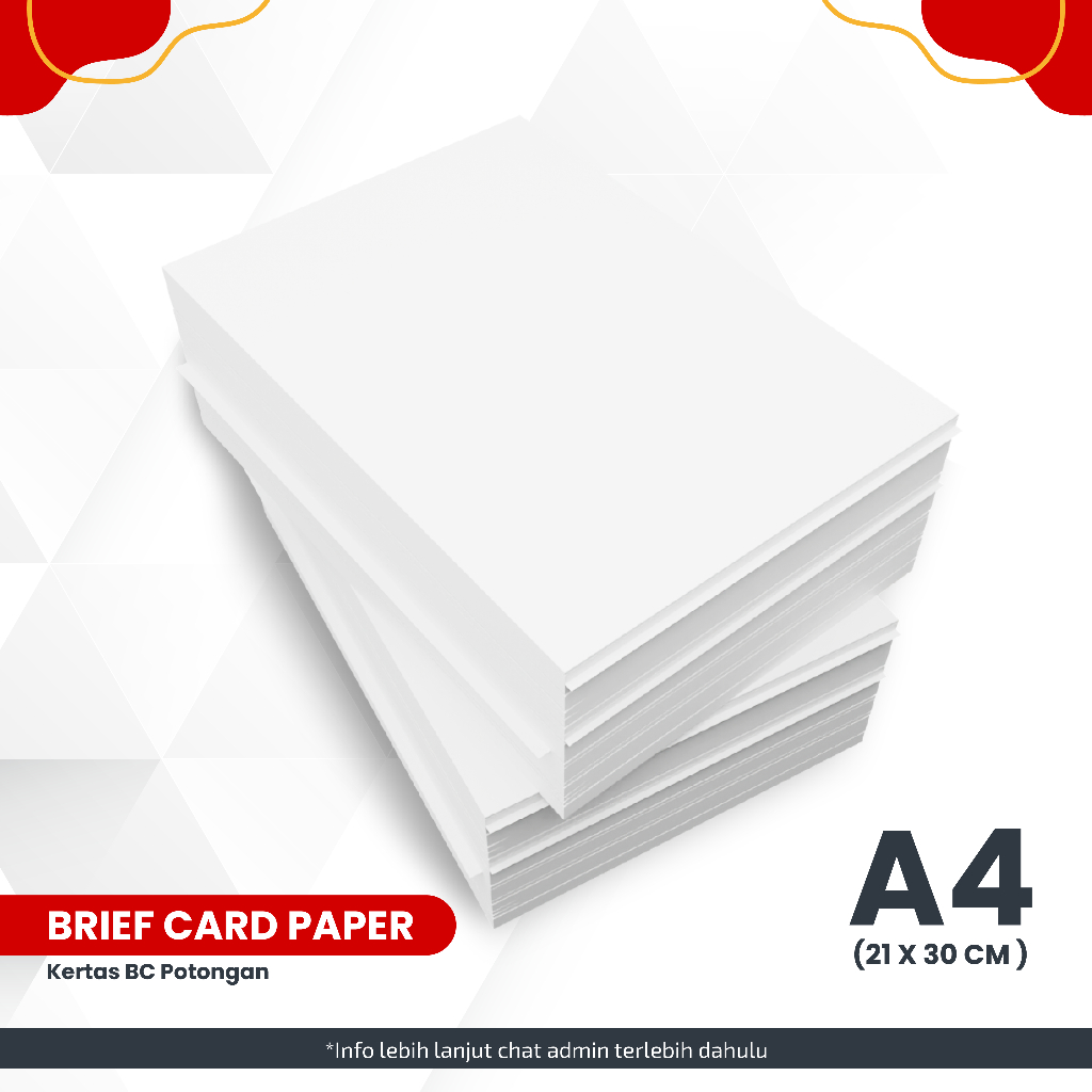 

Kertas BC (Brief Card) Potong - Siap Pakai Berbagai Ukuran