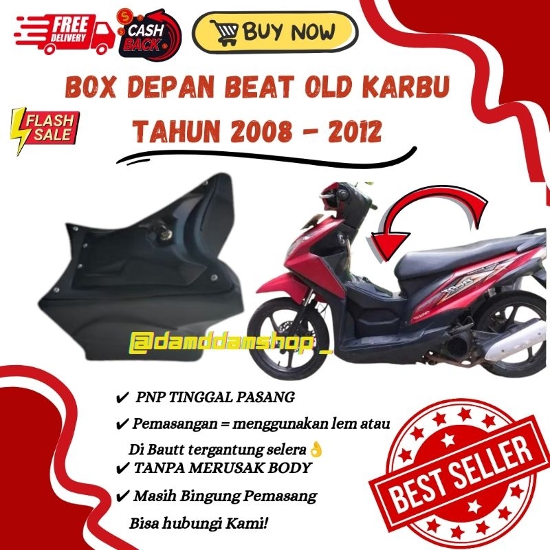 BOX DEPAN HONDA  BEAT FI OLD/ LAMA KARBU 2013 - 2014 AKSESORIS CUSTOM