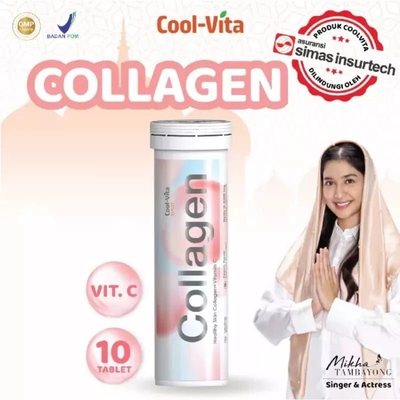 COOLVITA - HEALTHY SKIN COLLAGEN + VITAMIN C ( 10 Kapsul ) - Minuman Kolagen Rasa Peach Untuk Kulit 