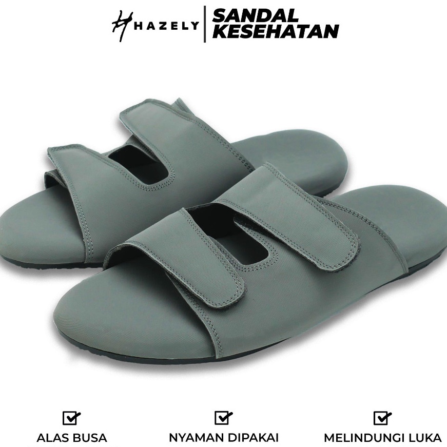 Wah Sandal Diabetes Empuk  Sandal Kesehatan WanitaPria Empuk  TALI DUA ABU  HAZELY INDONESIA