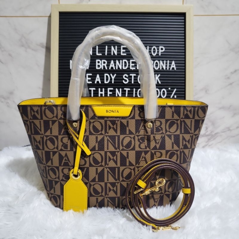 tas bonia original sling tote bag sampan s monogram les kuning