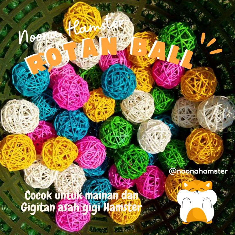 BOLA ROTAN BOLA RATAN MAINAN HAMSTER MAINAN GIGITAN HAMSTER