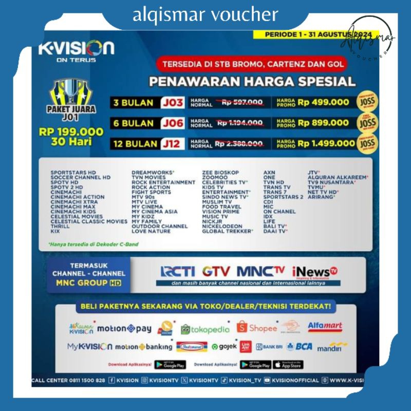 Paket Juara K-Vision 1Bulan