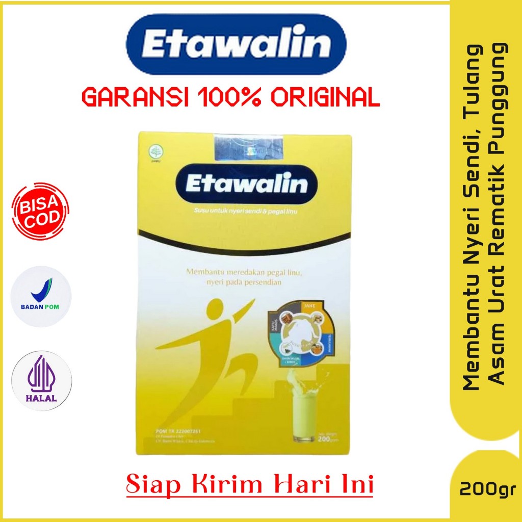 

Etawalin Original Membantu Persendian Tulang Asam Urat Rematik Nyeri Sendi Susu Kambing Etawa 200gr