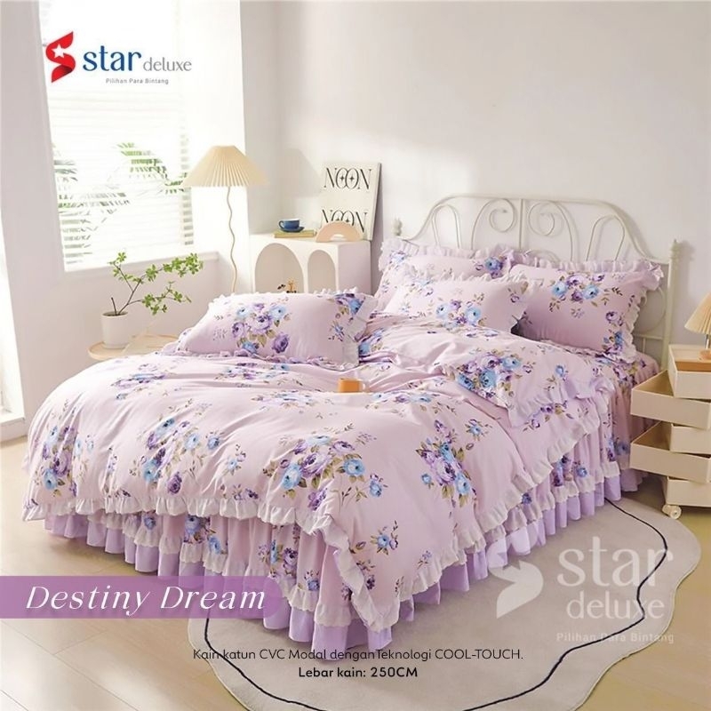Sprei Set Katun Lokal Star Sprei Premium Motif Bunga Royal Sakura