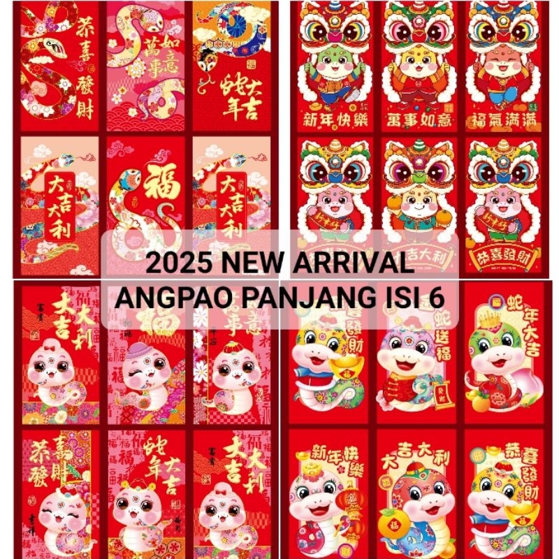 

GROSIR Angpao 2025 Angpao Ular Panjang isi 6 Angpau Imlek Merah Murah Amplop Sincia Murah Ampau Harga Grosir Termurah