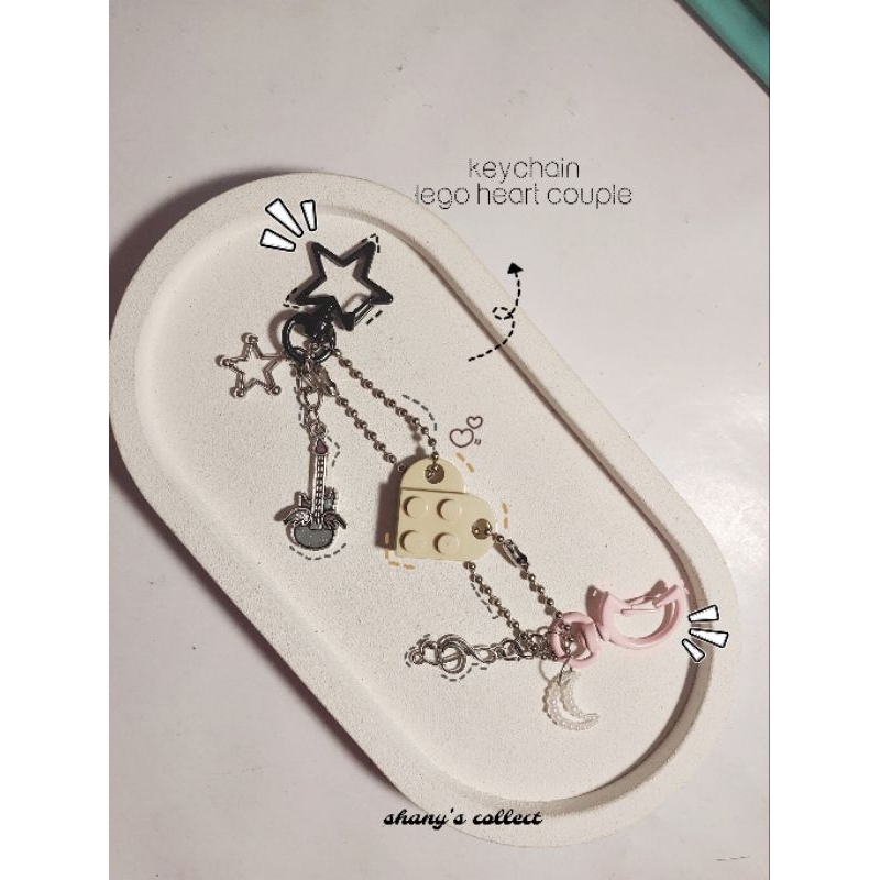 keychain lego hati//gantungan lego hati