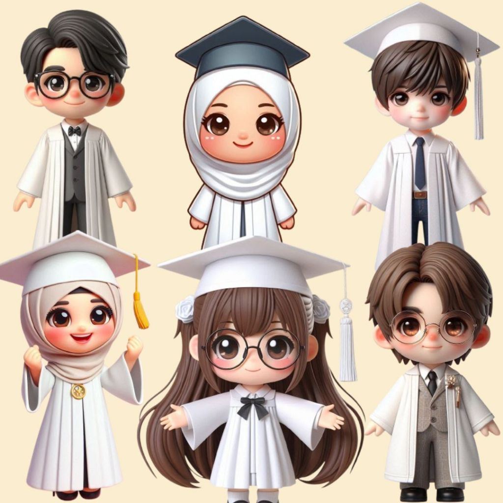 

6pcs Topper Wisuda Hiasan Buket Tema Happy Graduation