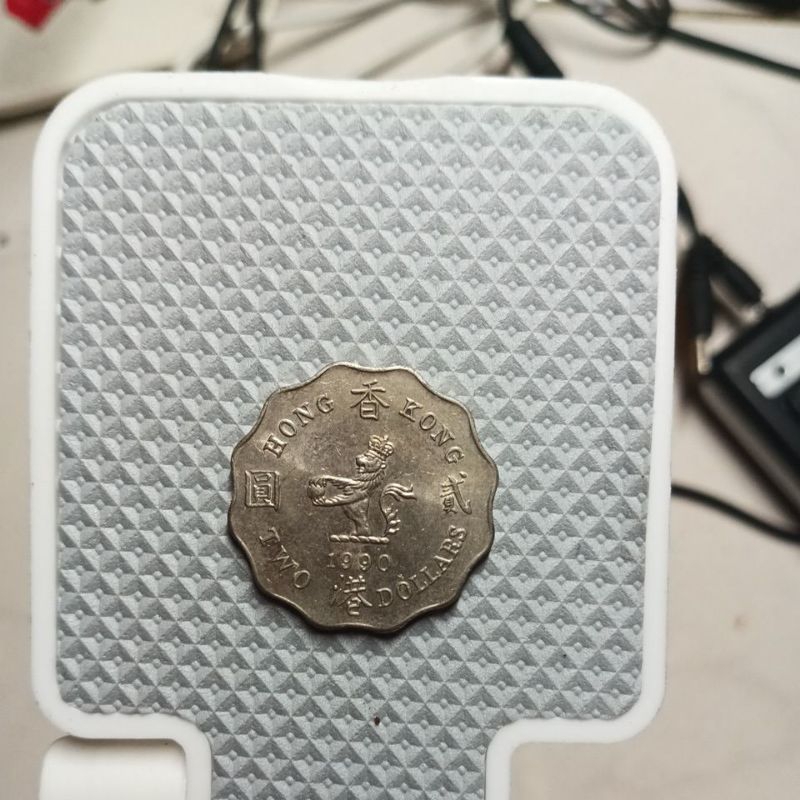 koin kuno hongkong 2 dollar tahun 1990