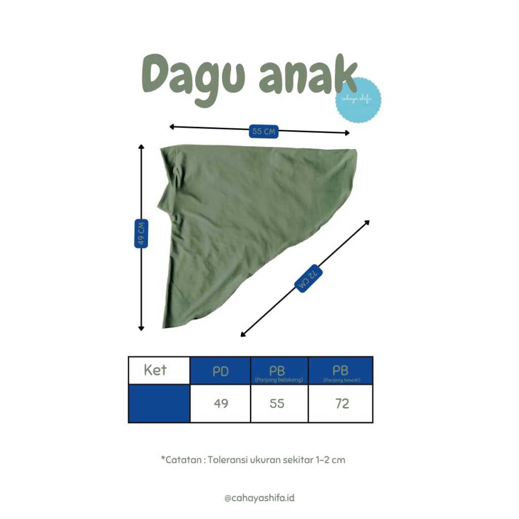 OFFICIAL JILBAB ANAK JERSEY DAGU/ JILBAB ANAK UMUR 1-5 TAHUN
